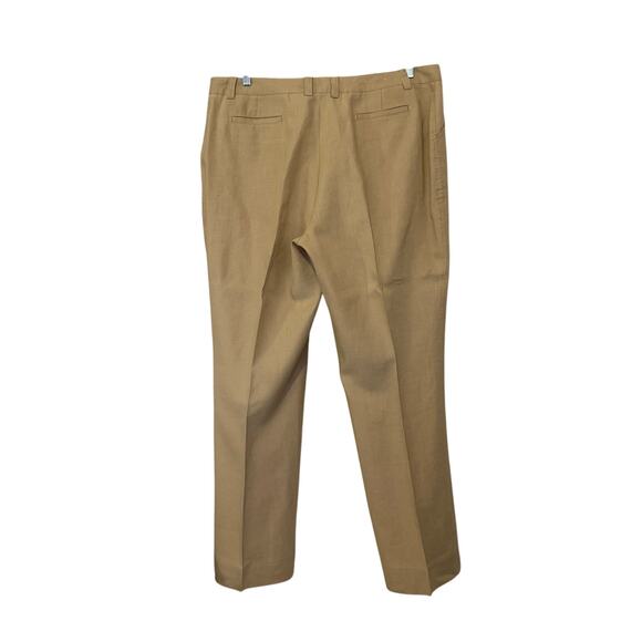 Eddie Bauer 100% Linen Trousers Pants in Khaki Tan Relaxed Blakeley Fit Size 18 - Picture 3 of 9